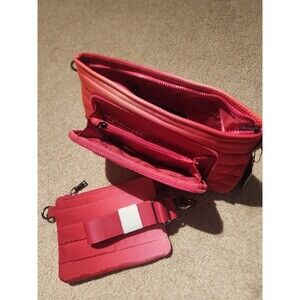 THINK ROYLN  Bank Street XL Crossbody Bag Fuschia With Pouch & Removable Strap